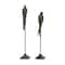 Set of 2 Black Aluminum Traditional Bird Sculpture, 29", 35"